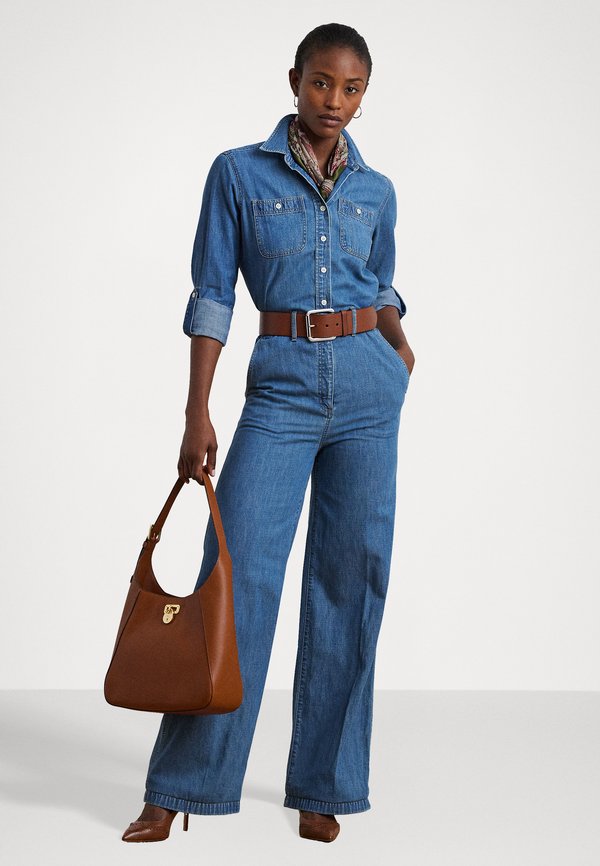 DENIM WIDE LEG JUMPSUIT - Jumpsuit - opal wash2