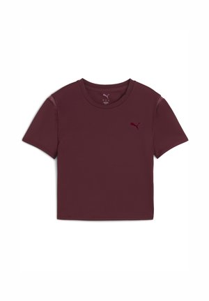 Bordo kratki rukav Puma sportski majica s okruglim izrezom i malim Puma logotipom na lijevoj strani prsnog koša.