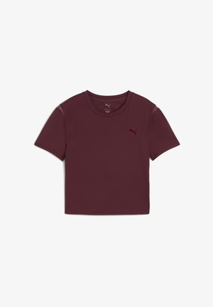 Bordo kratki rukav Puma sportski majica s okruglim izrezom i malim Puma logotipom na lijevoj strani prsnog koša.