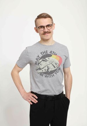 Henry Tiger STAR WARS: CLASSIC RETRO MAY FALCON UNISEX - Triko s potiskem - melange grey