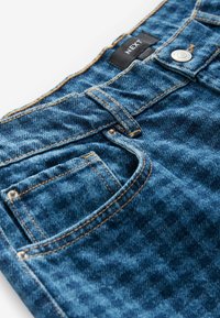 Džíny Straight Fit - blue gingham
