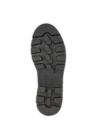 Suola di scarpa in gomma nera con un motivo di grip testurizzato, caratterizzata da sezioni in rilievo e scanalature per trazione e stabilità. Taglia contrassegnata come 37.