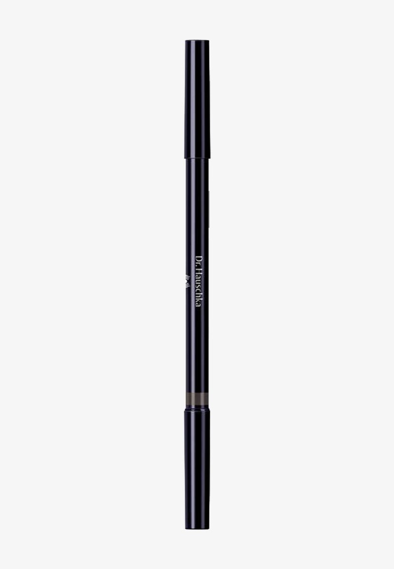 Black retractable eyebrow pencil with cap, slim design, and Dr. Hauschka branding on a white background.
