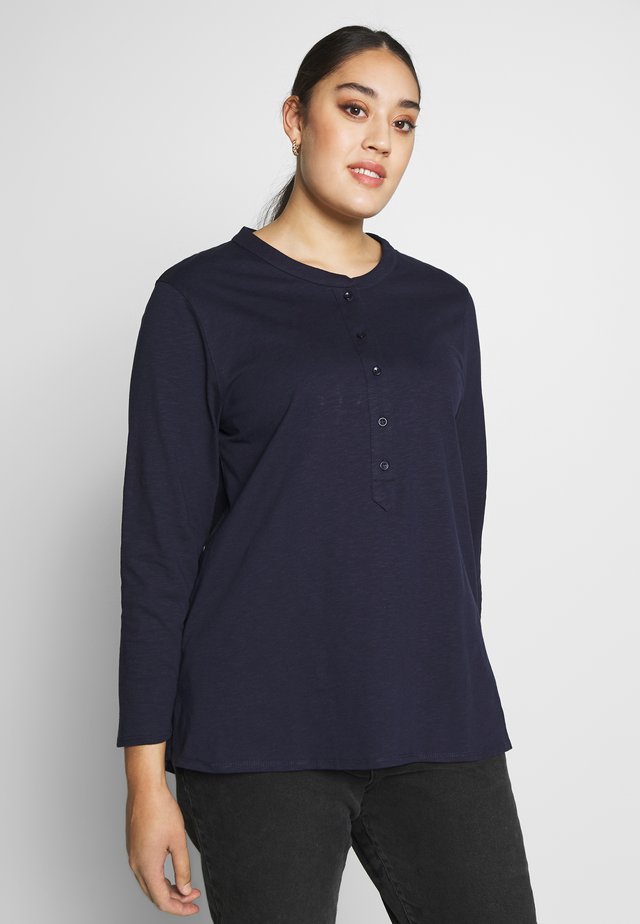 NAVY SLUB TEE - Maglietta a manica lunga - dark blue