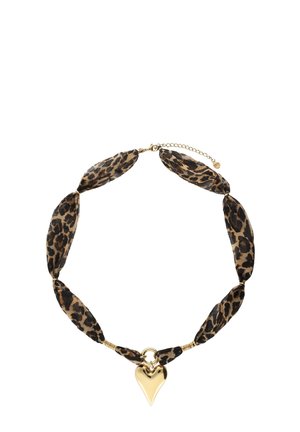 LEOPARD WITH STATEMENT HEART - Collar - gold coloured