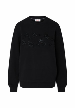 LIU JO, LIU JO SWEATSHIRT WITH JEWEL EMBELLISHMENTS - Sweatshirt - black