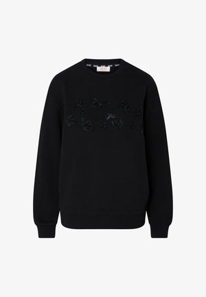 LIU JO, LIU JO SWEATSHIRT WITH JEWEL EMBELLISHMENTS - Felpa - black