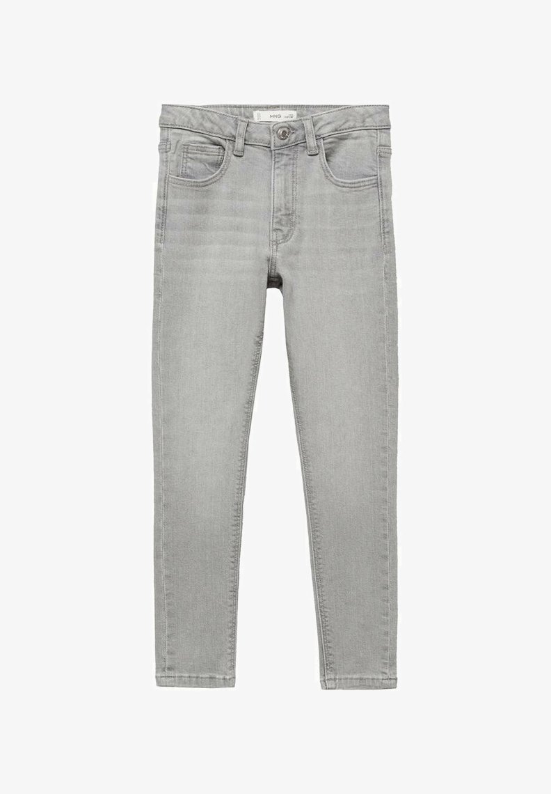 Sive jeansa s skinny krojem in srednjim pasom, pet žepov in subtilnim zbledelostmi. Ima zadrgo in zanke za pas.