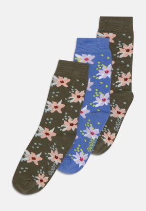 Ewers FLOWERS 3 PACK - Socken - green/blue