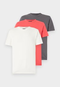 3 PACK  - T-shirts basic - white/grey/red