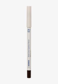 Crayon eyeliner de couleur unie marron avec un corps et un cap blanc, étiqueté "KORRES" et teinte "02 Marron" sur fond blanc.