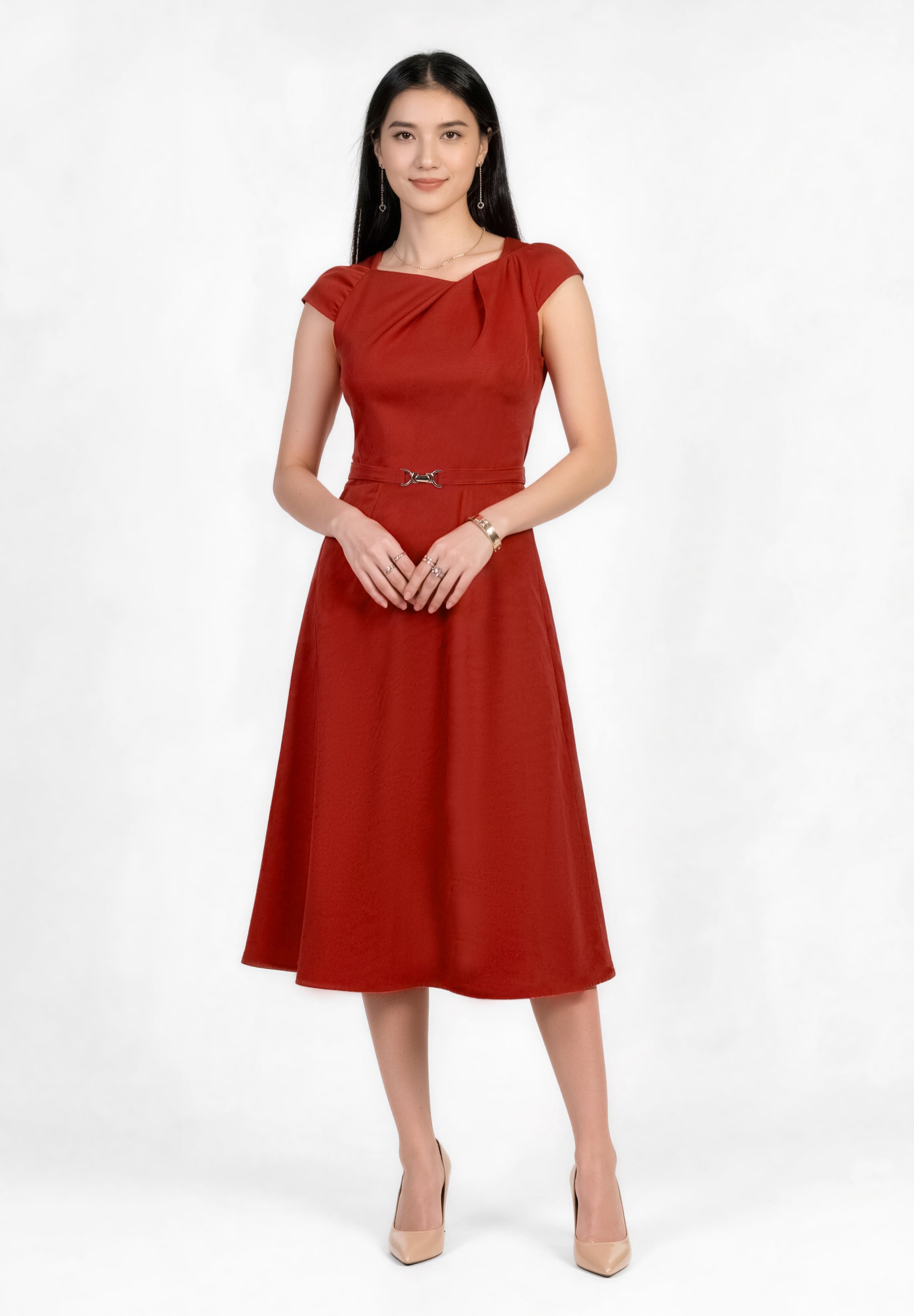 Anna Field HARDWARE DETAIL MIDI - Day dress - red - Zalando.ie Anna Field HARDWARE DETAIL MIDI - Day dress - red - Zalando.ie