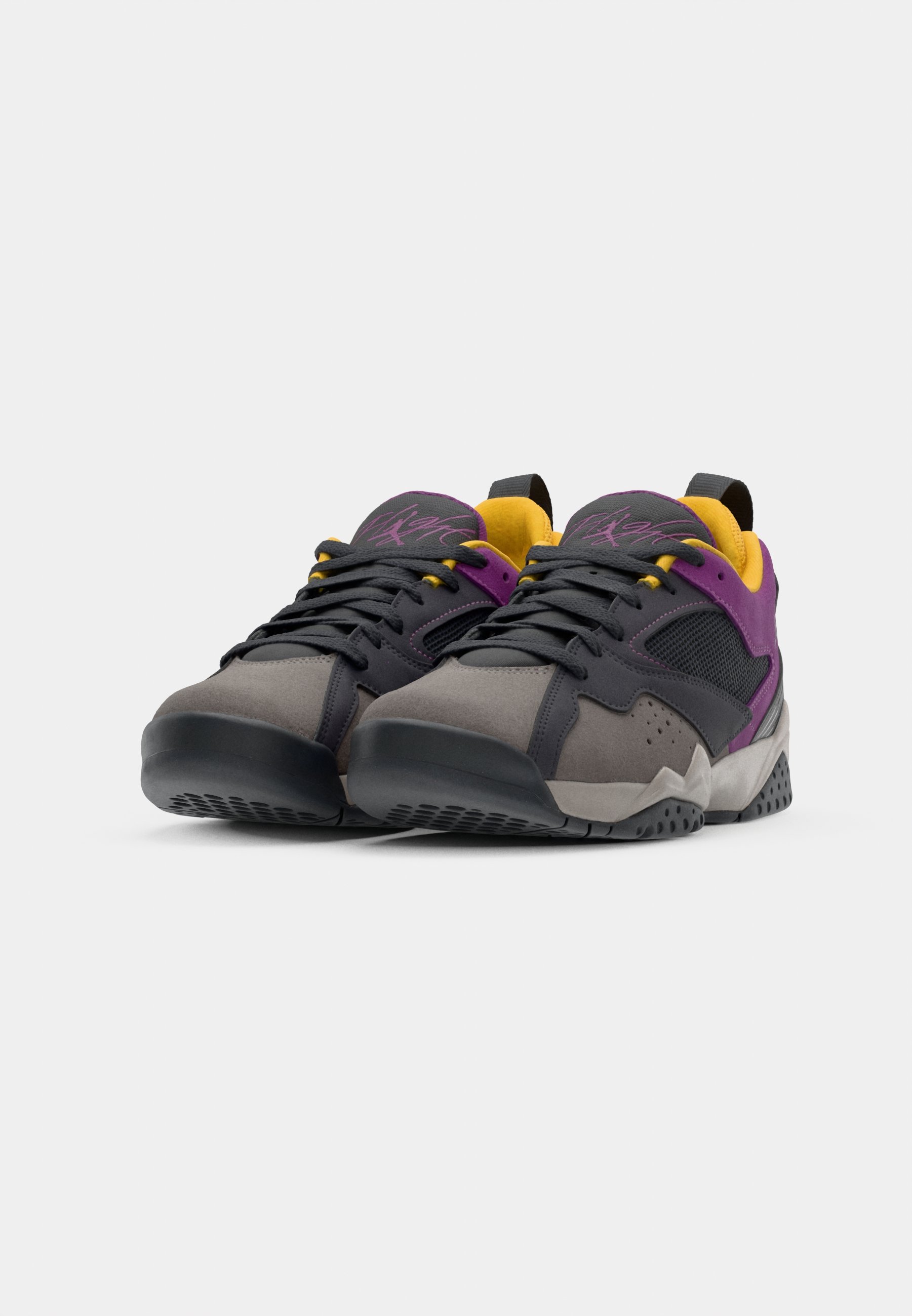 black grey purple yellow jordans