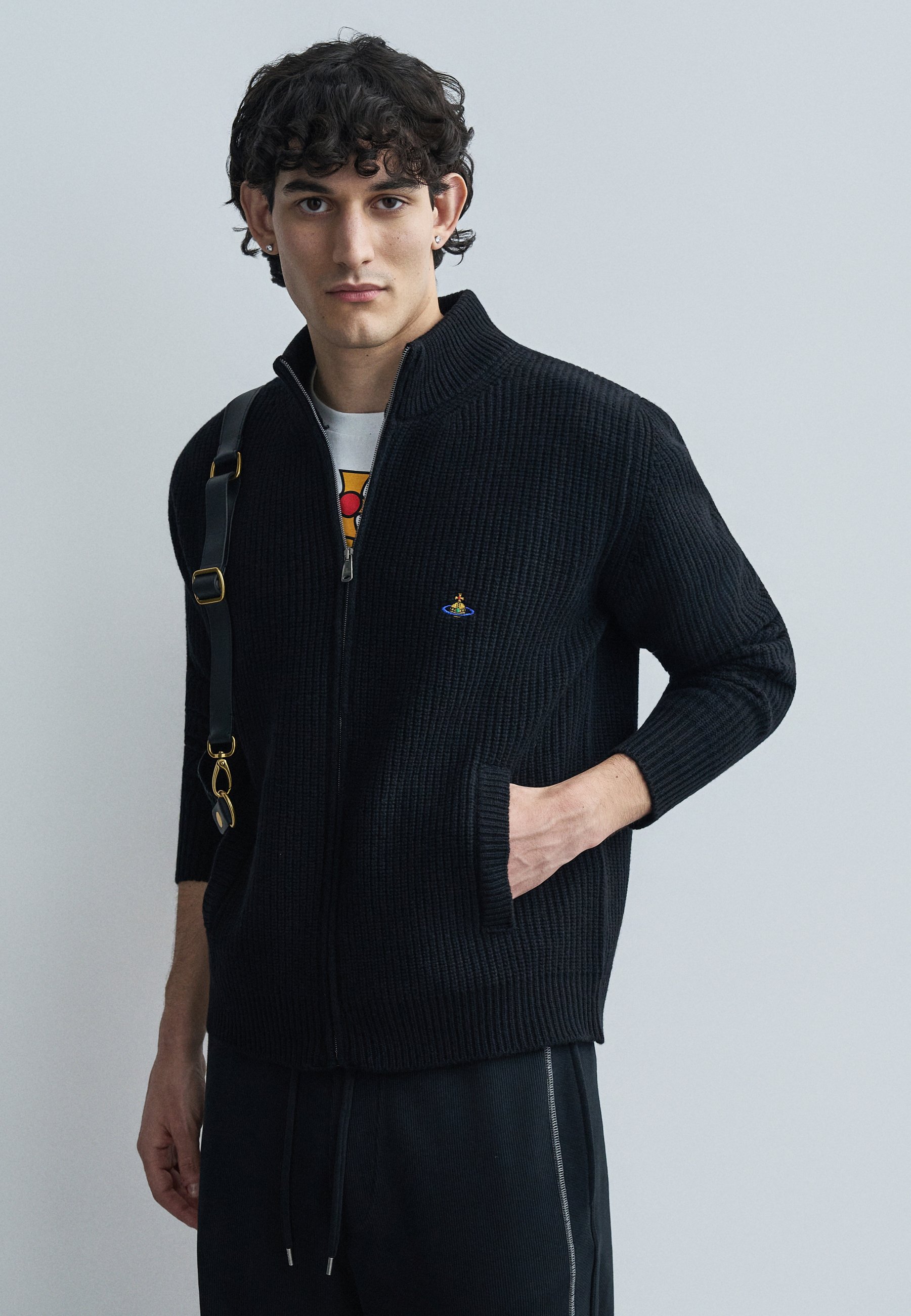 Vivienne Westwood FISHERMAN ZIP UP - Cardigan - black - Zalando.ie