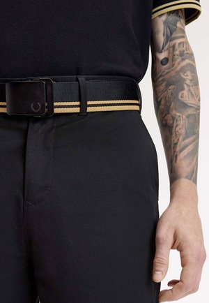 Fred Perry, FP TIPPED WEBBING BELT - Riem - black champagne