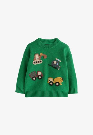 Next, CHARACTER KNITTED CREW NECK JUMPER - Svetrík - green transport