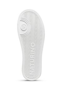 Suola di scarpa in gomma bianca con texture ondulata, dettagli del logo circolare e testo "NATURINO". Presenta un bordo liscio e una costruzione robusta.