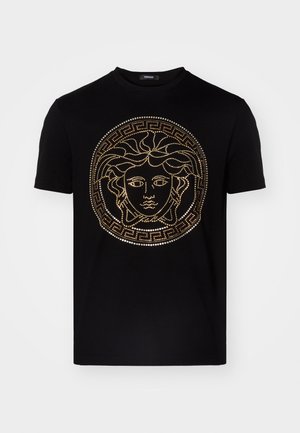 Versace COMPACT MEDUSA MICRO STUD EMBROIDERY - Print T-shirt - black