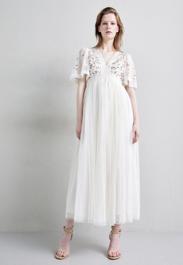 GARLAND RIBBON BODICE ANKLE GOWN - Occasion wear - cream