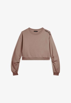 Felpa a maniche lunghe tagliata in un marrone chiaro, realizzata in tessuto morbido. Presenta un collo rotondo e un discreto logo "FREDDY" sulla spalla.