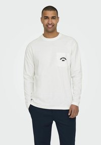 Only & Sons LOCKER GESCHNITTEN RUNDHALS - Langærmet T-shirt - cloud dancer