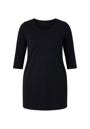 Ulla Popken, 3/4 SLEEVE ROUND NECK KNIT TUNIC - Longsleeve - black