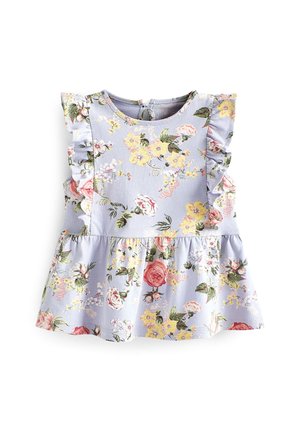 FRILL PEPLUM - Print T-shirt - blue
