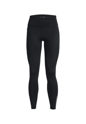 Leggings atletici a vita alta, di colore nero, a tutta lunghezza con un design aderente e un logo discreto sulla coscia sinistra.