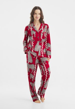 SNOW LEOPARD SET - Nattøj sæt - red