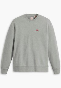 Szara bluza z okrągłym dekoltem, długimi rękawami i małym czerwonym logo Levi's na piersi. Wykonana z miękkiego, teksturowanego materiału bawełnianego.