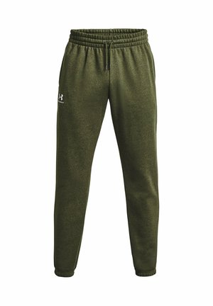 Olivgrüne Jogginghose aus weichem Stoff, mit elastischem Bund und Kordelzug sowie schmal zulaufenden Bündchen. Logo auf dem linken Oberschenkel.