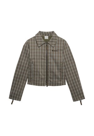 Bench, BENCH X SUPERDRY &AMP; CO BENCH DOUBLE ZIP COLLARED CHECK JACKET - Lichte jas - olive moody check  black olive