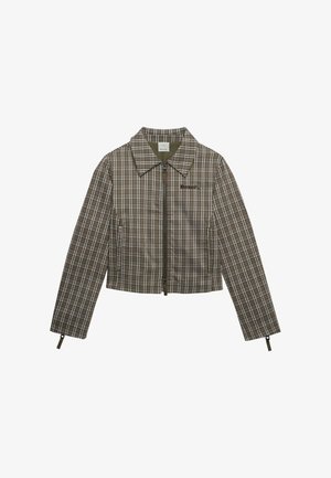 Bench, BENCH X SUPERDRY & CO BENCH DOUBLE ZIP COLLARED CHECK JACKET - Let jakke / Sommerjakker - olive moody check black olive