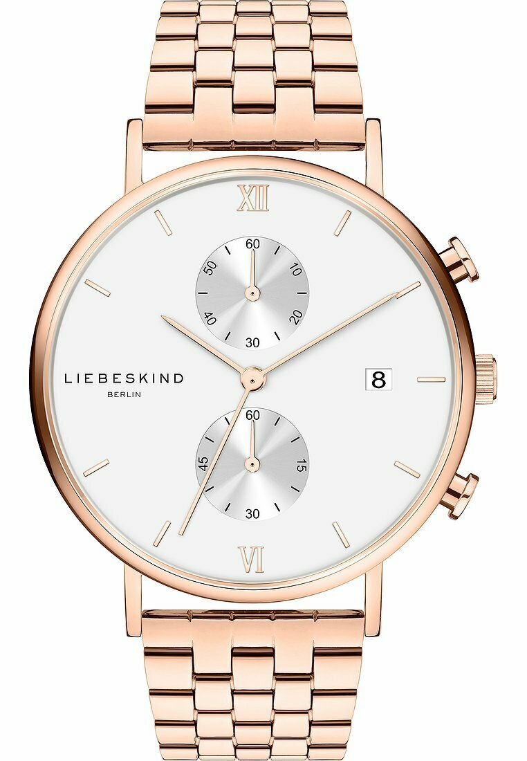 Liebeskind Berlin Analoog kwartshorloge, Roségoud/zwart, lanyards, Rose goud/zwart, Lanyards