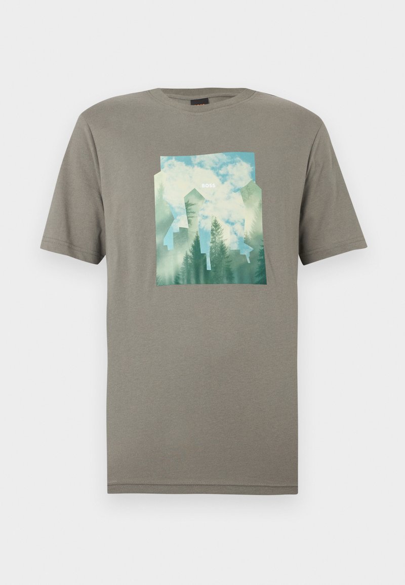 Boss T-shirt print grijs