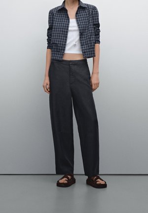 Trousers - mottled dark blue