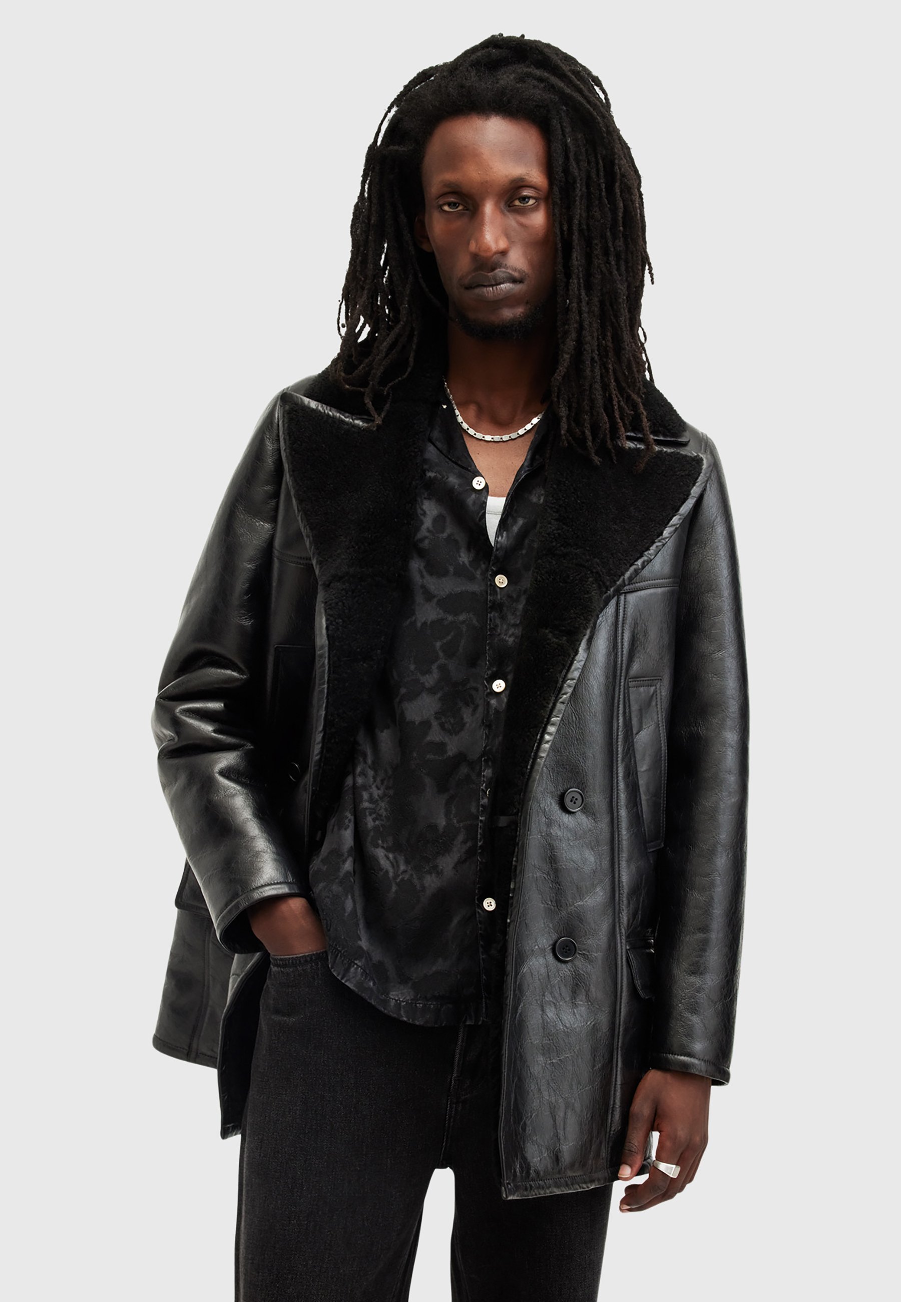 AllSaints SELKIRK Nahkatakki Black musta Zalando fi AllSaints SELKIRK Nahkatakki Black musta Zalando fi