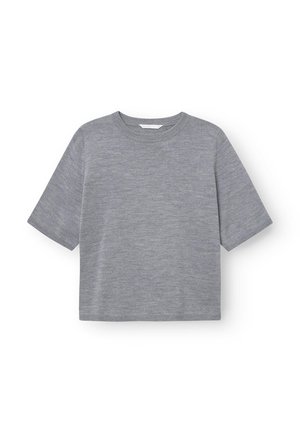 SHORT SLEEVE KEEP ME - Basic T-shirt - light grey melange