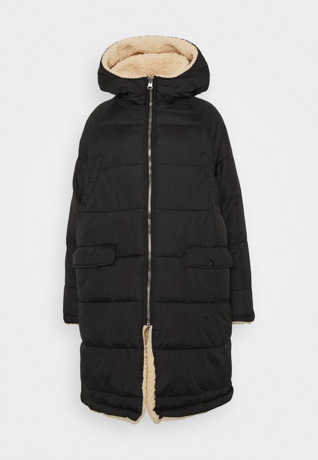 REVERSIBLE BORG LINING - Winter coat - black/beige
