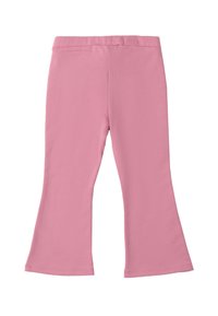 Leggings fucsias acampanados hechos de una suave tela de algodón. Incluyen una amplia cinturilla elástica y una textura lisa con dobladillos terminados.