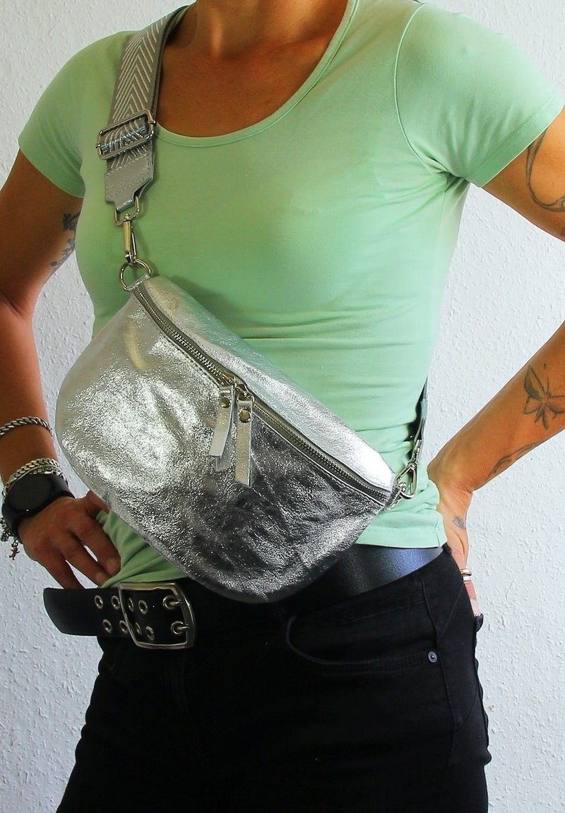 DrachenLeder GÜRTEL - Heuptas - silber mehrfarbig