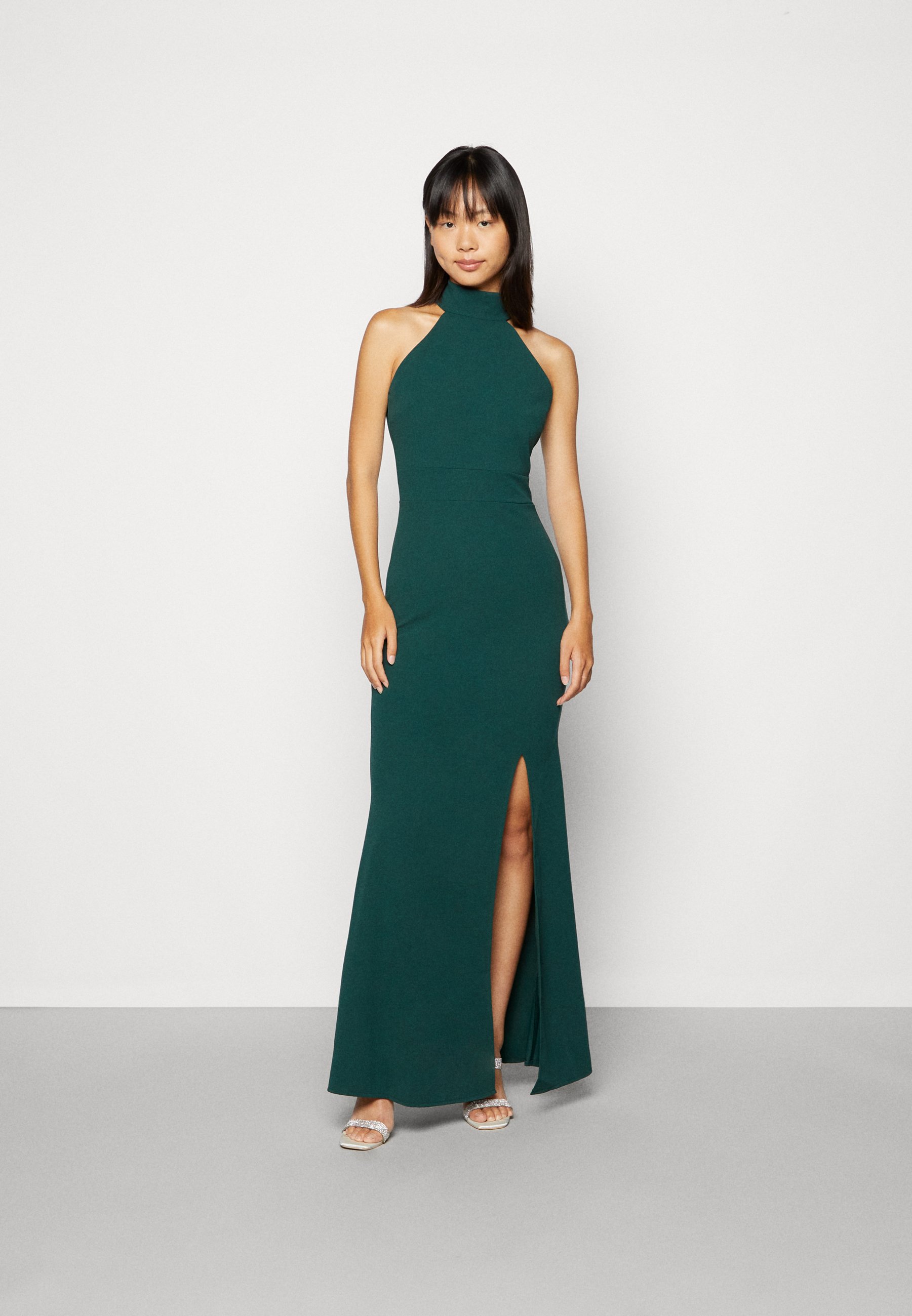 forest green halter neck dress Sonoma Halterneck Faux Wrap Twist Back Maxi Dress Forest Green main image 1