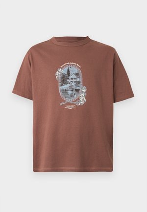 Jack & Jones, JORNIAGARA GRAPHIC FRONT TEE - Printtipaita - nutmeg