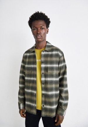 Calvin Klein OVERCHECK OVERSHIRT - Ελαφρύ μπουφάν - black