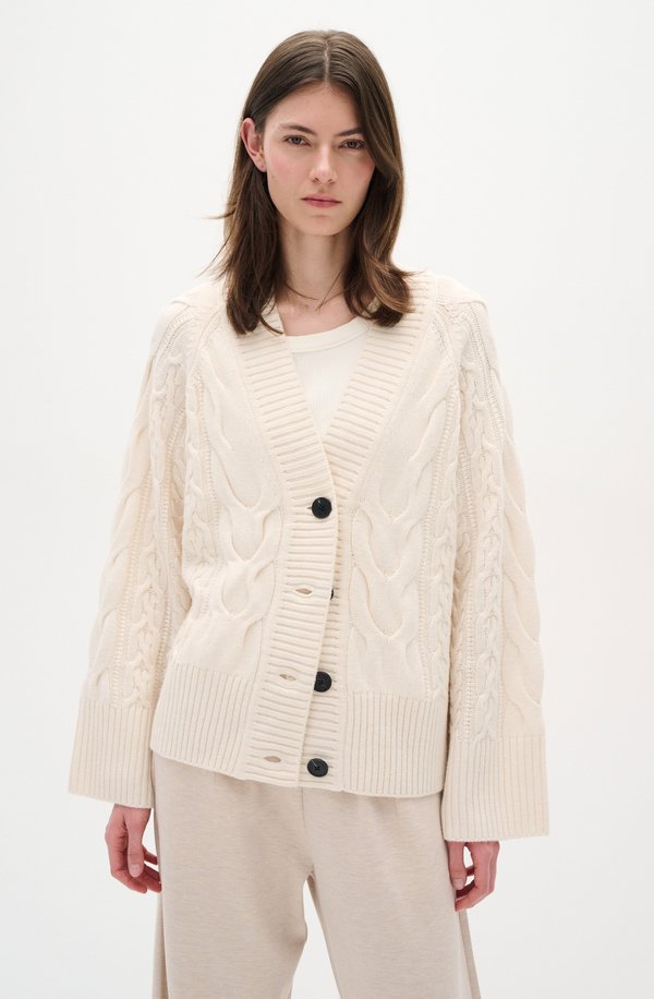 CABLE - Strickjacke - vanilla