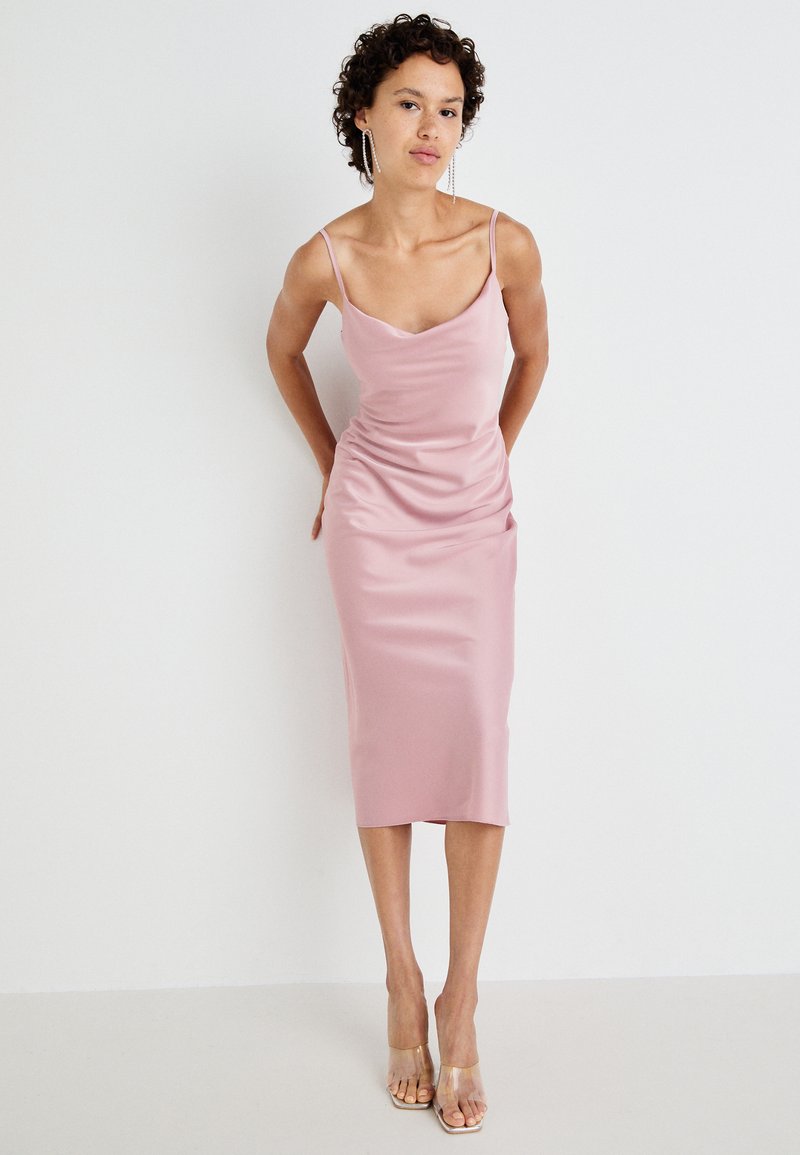 strapless open back dress MAGENTA VIOLETTE BUBBLE HEM MAXI – Aquino's Attire main image 1
