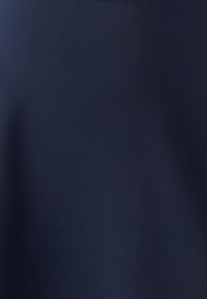 Tessuto di un blu navy scuro con una consistenza liscia, caratterizzato da un colore uniforme e una lucentezza minima, adatto per vari capi d'abbigliamento.