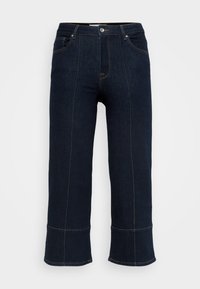 CARWILLY FRONTSEAM CROPPED - Wide leg - dark blue denim