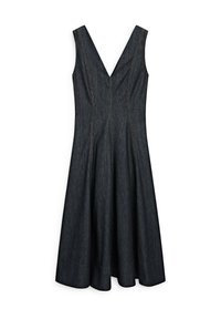 MIDI WITH SEAM DETAILS - Denim dress - mottled dark blue