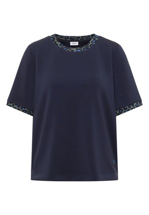 Cecil, T-SHIRT MIT RUNDHALS UND LEO-DETAILS - T-shirt basic - urban dark blue